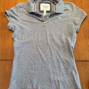 Abercrombie & Fitch Heather Gray Polo, A&F Y2K Millennial fashion
